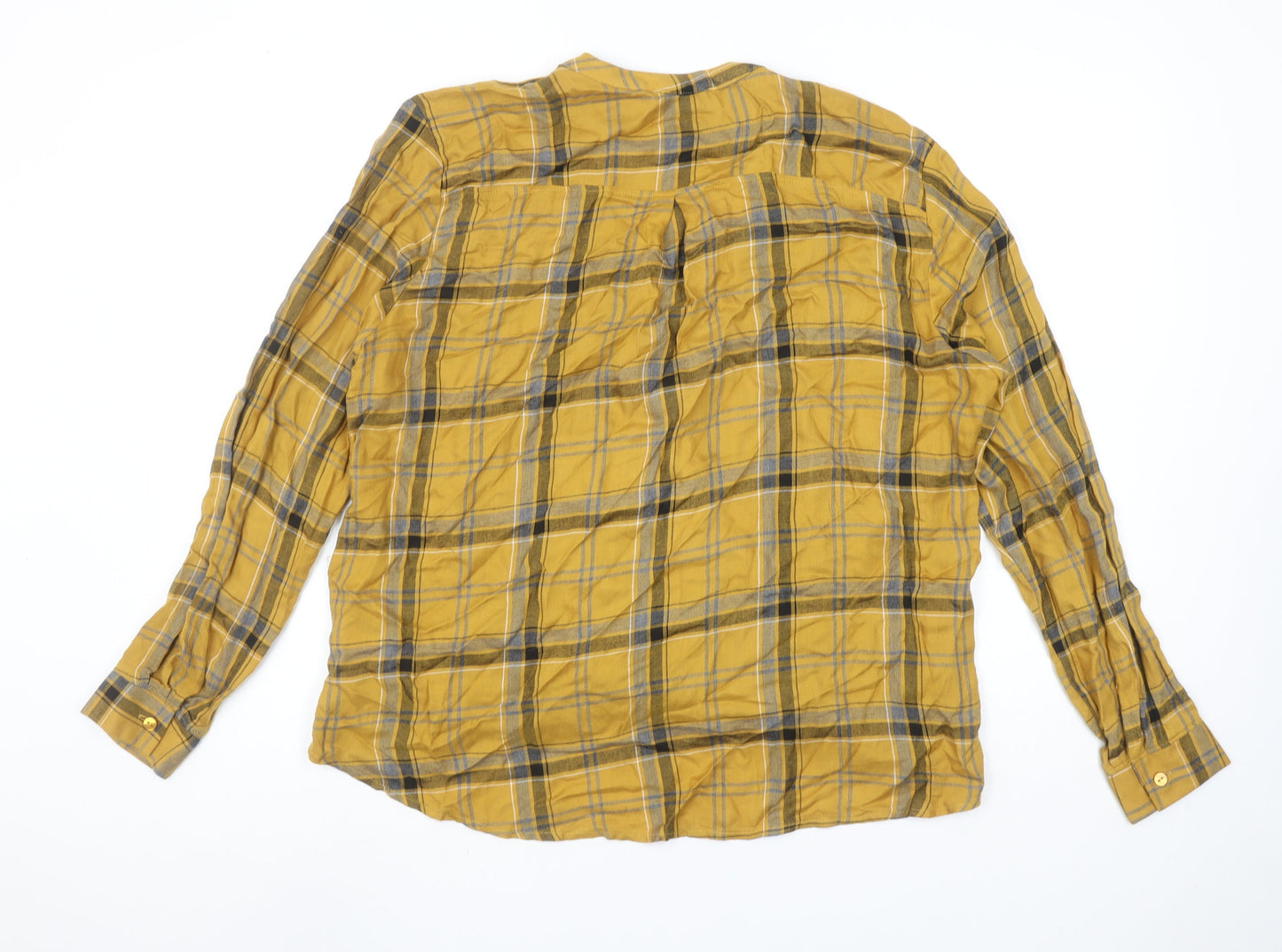 Womens UK Size 10 Apricot Yellow Wrap Blouse