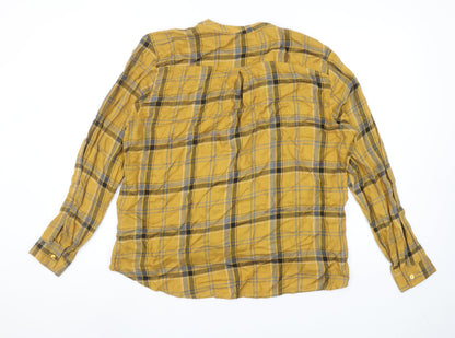 Womens UK Size 10 Apricot Yellow Wrap Blouse