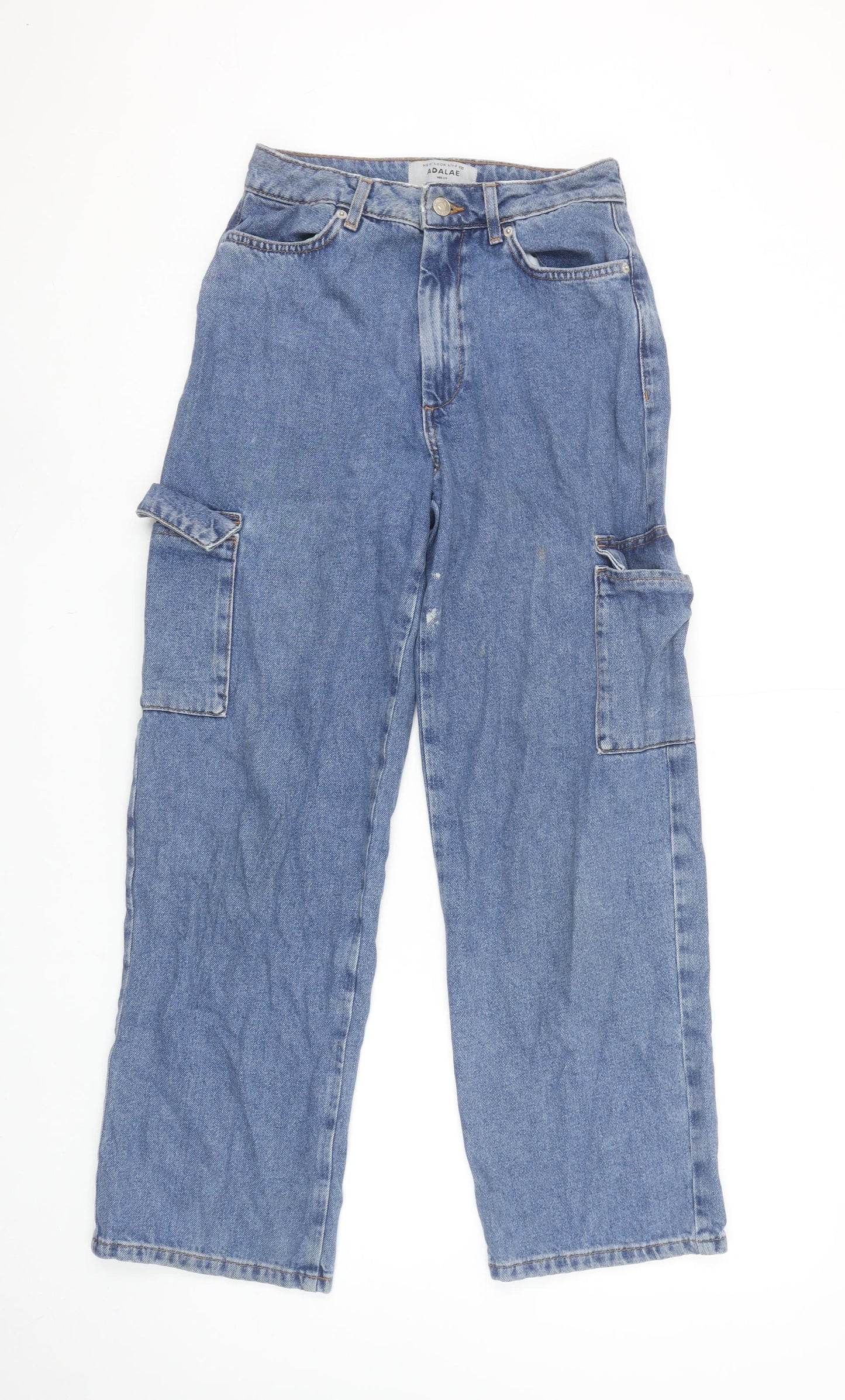 New Look Girls Blue Wide-Leg Jeans Age 12 Years 152cm High Waist Denim