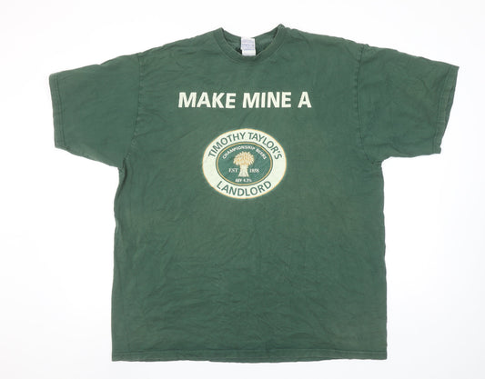 Russell Men’s Green 3XL Beer Graphic T-Shirt Regular Fit Cotton