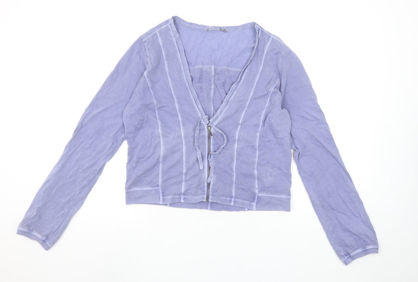 Womens UK Size L Sandwich Purple Cropped Blouse