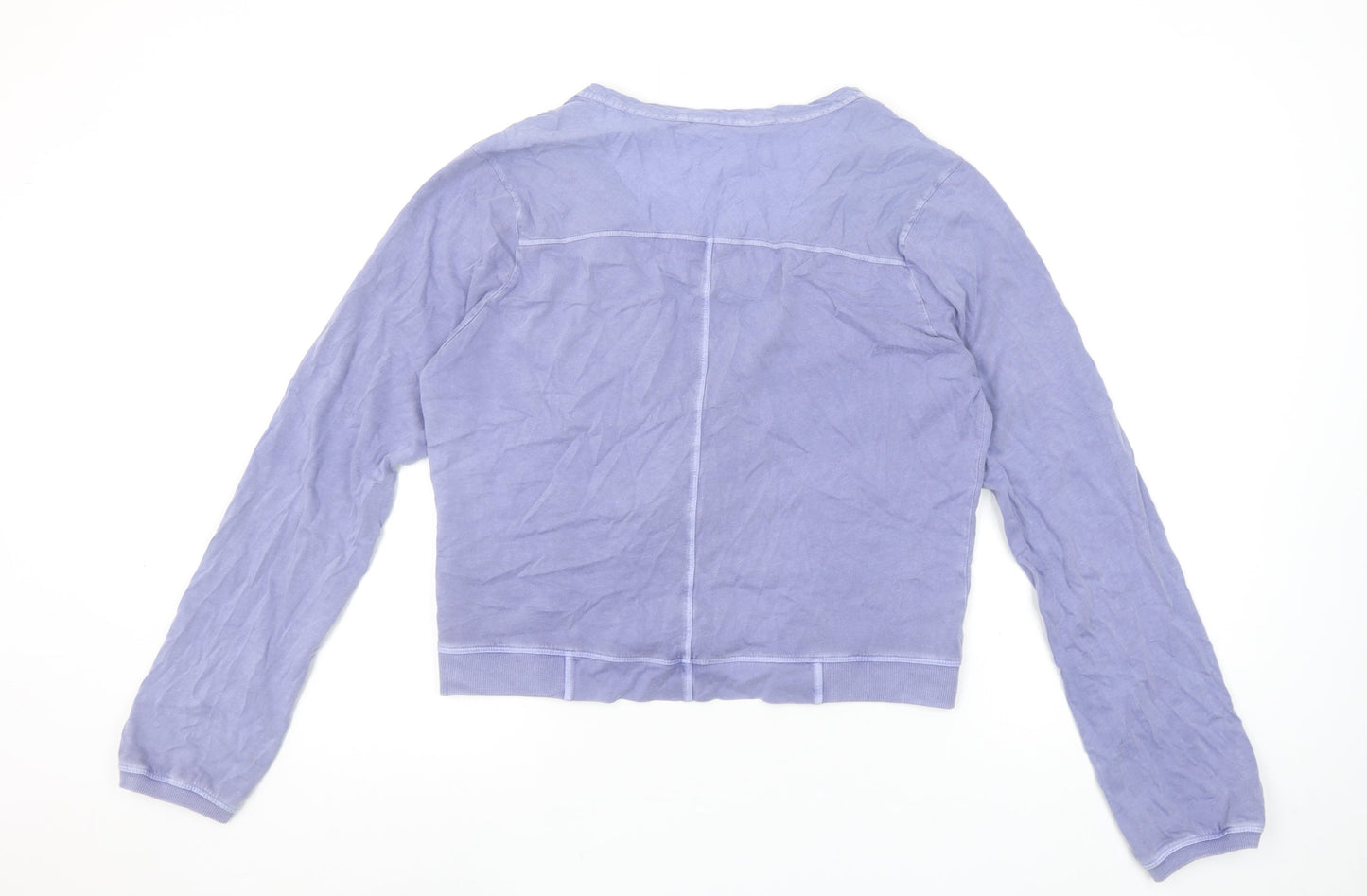 Womens UK Size L Sandwich Purple Cropped Blouse