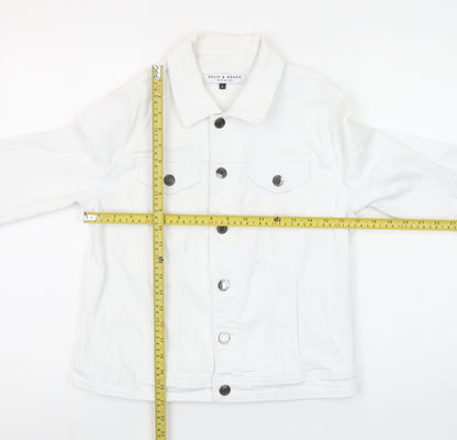 Kelly & Grace Women’s White Denim Basic Jacket Size S
