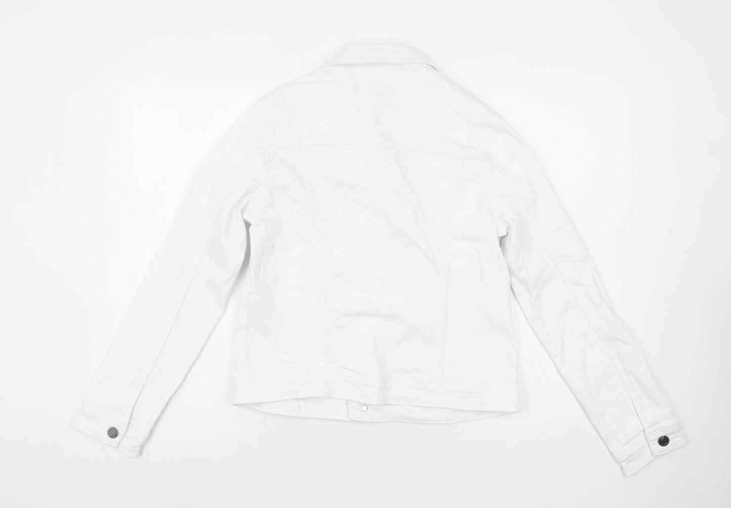 Kelly & Grace Women’s White Denim Basic Jacket Size S