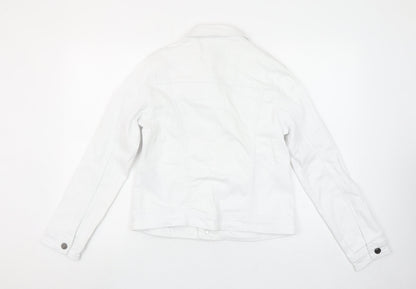 Kelly & Grace Women’s White Denim Basic Jacket Size S