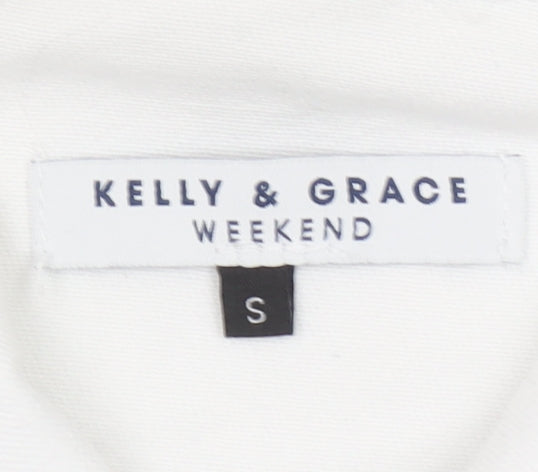 Kelly & Grace Women’s White Denim Basic Jacket Size S