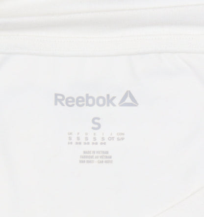Reebok Womens Beige Short Sleeve Crew Neck Active T-Shirt Size S