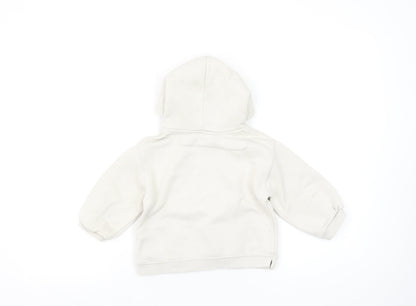 ZARA Girls Beige Teddy Bear Graphic Pullover Hoodie 2-3 Years