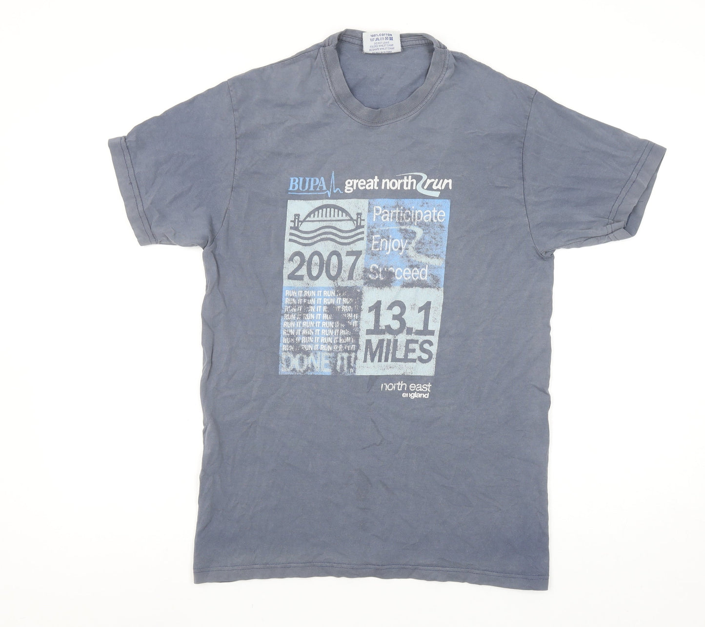 Mens UK Size S Great Run Blue  T-Shirt