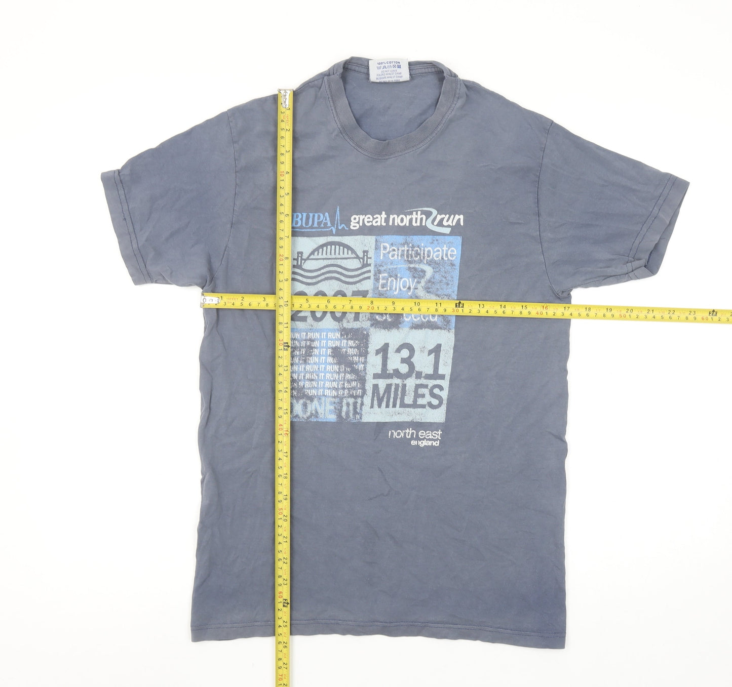 Mens UK Size S Great Run Blue  T-Shirt