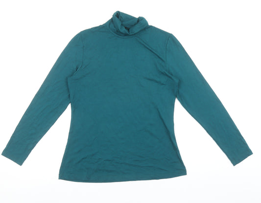 Womens UK Size 12 ON Fashion Green Basic T-Shirt