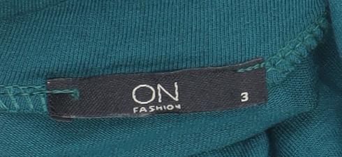Womens UK Size 12 ON Fashion Green Basic T-Shirt