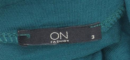 Womens UK Size 12 ON Fashion Green Basic T-Shirt