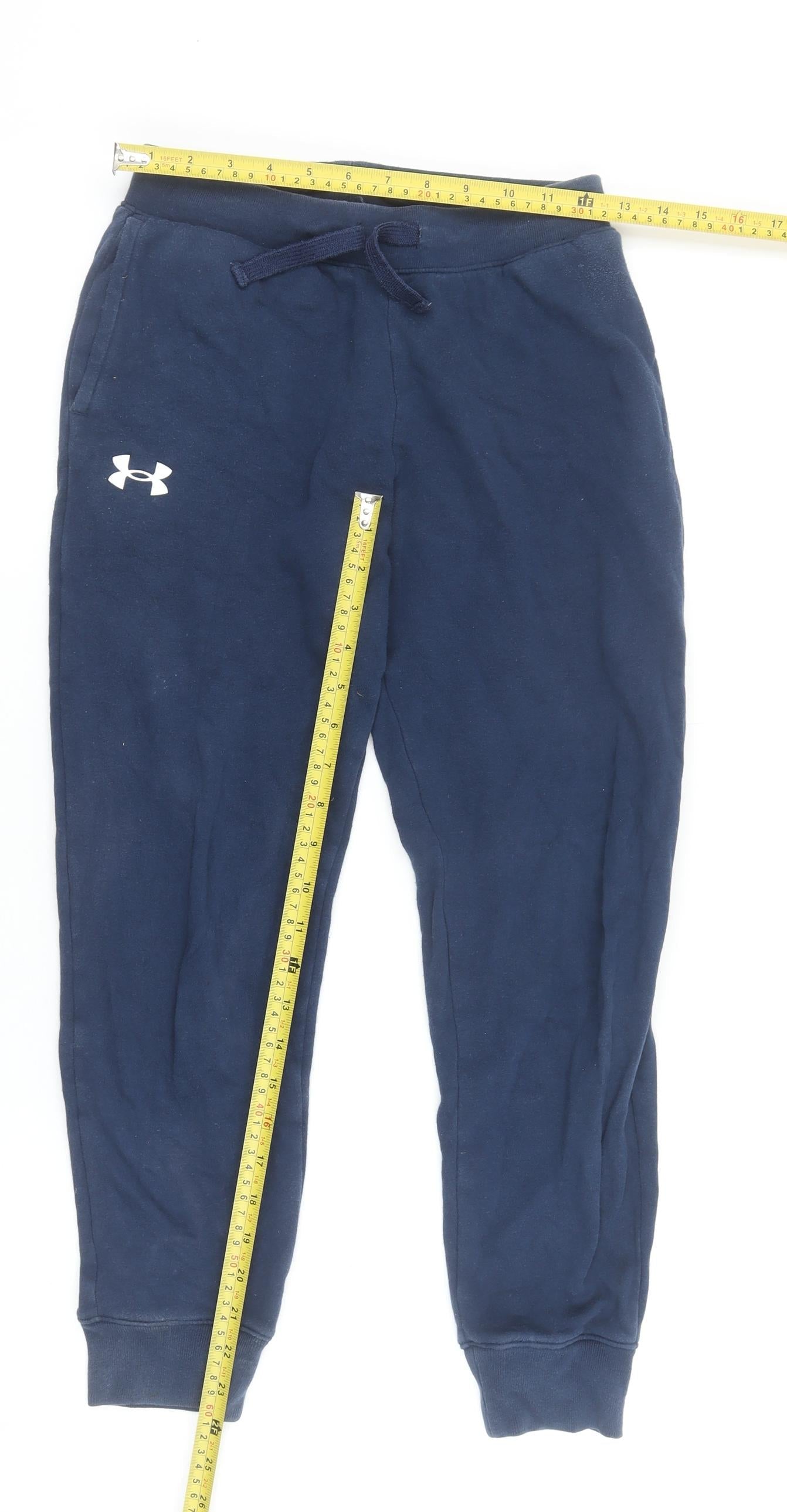 Under Armour Boys Blue Jogger Sweatpants M Fleece Comfort Elastic Waist