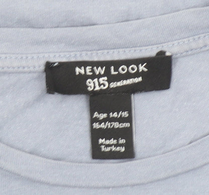 New Look Girls Blue BRKLYN Cropped Graphic T-Shirt Age 14-15 Years