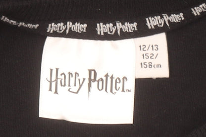 Harry Potter Boys Black 12-13 Years Graphic Print Short Sleeve T-Shirt