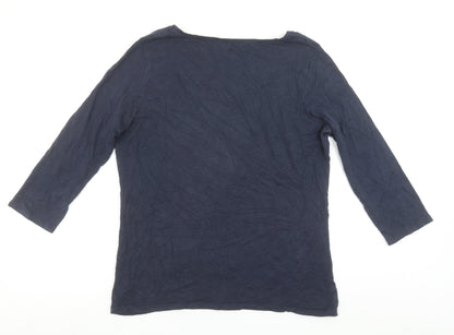 FatFace Women’s Blue 3/4 Sleeve Cotton Modal Basic T-Shirt Size 16