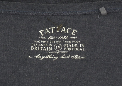FatFace Women’s Blue 3/4 Sleeve Cotton Modal Basic T-Shirt Size 16