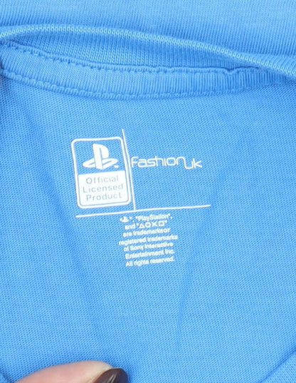 F&F Girls Blue PlayStation Sequin Gamer for Life T-Shirt 11-12 Years