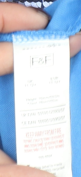 F&F Girls Blue PlayStation Sequin Gamer for Life T-Shirt 11-12 Years