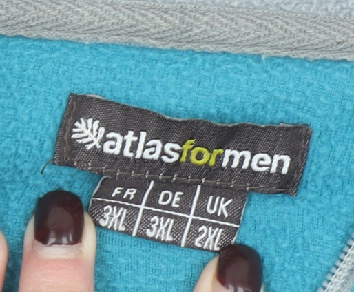 Atlas For Men Blue Fleece 2XL 1/4 Zip Pullover Sweatshirt