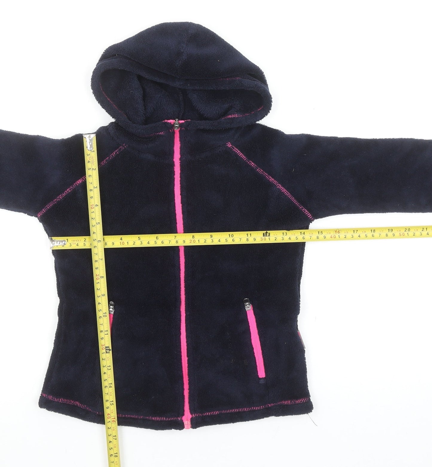 Trespass Girls Blue Fleece Hooded Full Zip Jacket 3-4 Years