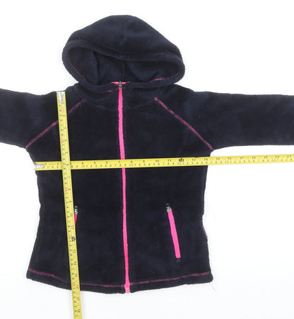 Trespass Girls Blue Fleece Hooded Full Zip Jacket 3-4 Years