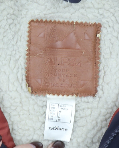 Quechua Men's Blue Parka Jacket M Waterproof Hooded Winter Coat