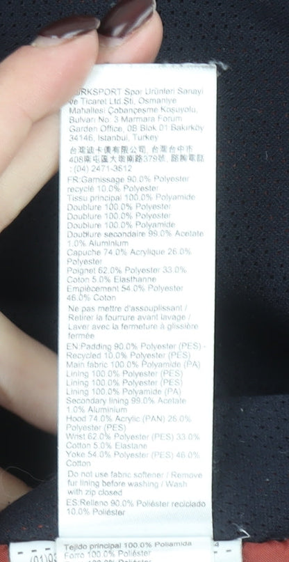 Quechua Men's Blue Parka Jacket M Waterproof Hooded Winter Coat