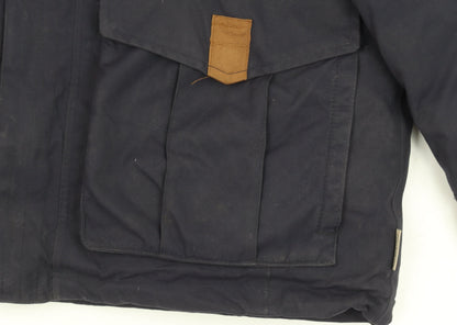 Quechua Men's Blue Parka Jacket M Waterproof Hooded Winter Coat