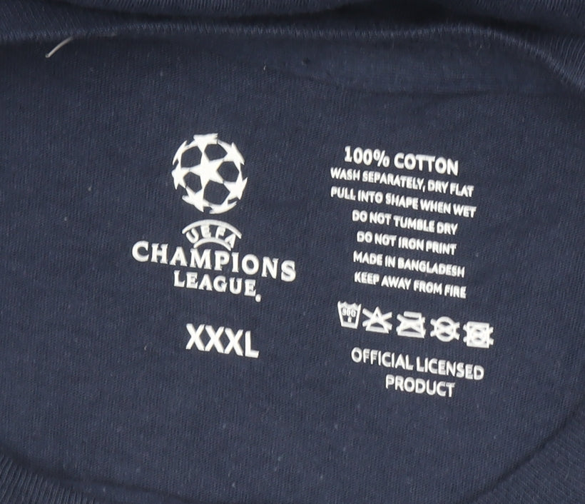 UEFA Champions League Madrid 19 Blue Men's 3XL Graphic T-Shirt