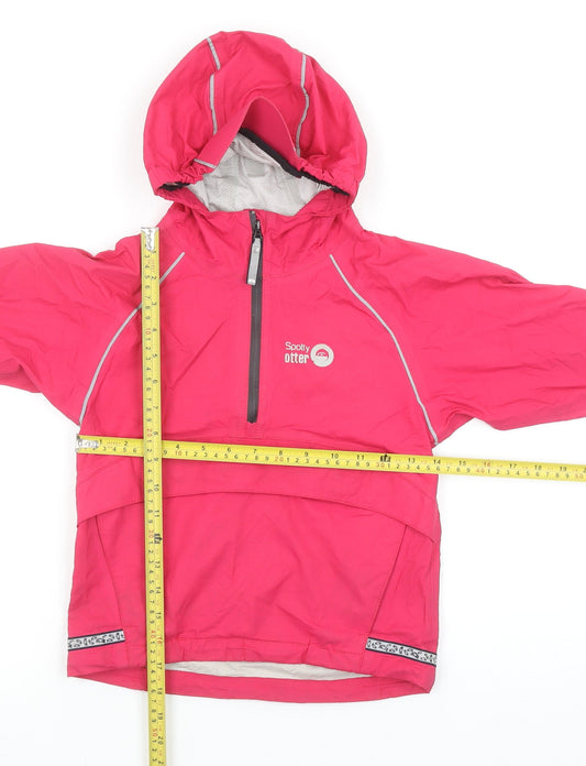 Spotty Otter Girls Pink 3-4 Years Hooded Waterproof Anorak Jacket
