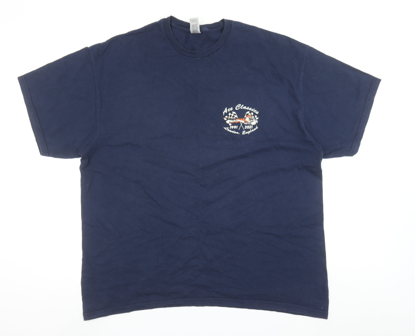 Gildan Hammer Men's Navy Blue 2XL Graphic T-Shirt Ace Classics London 1991-2021