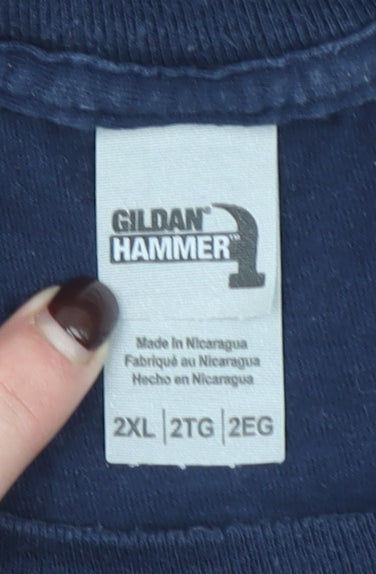 Gildan Hammer Men's Navy Blue 2XL Graphic T-Shirt Ace Classics London 1991-2021