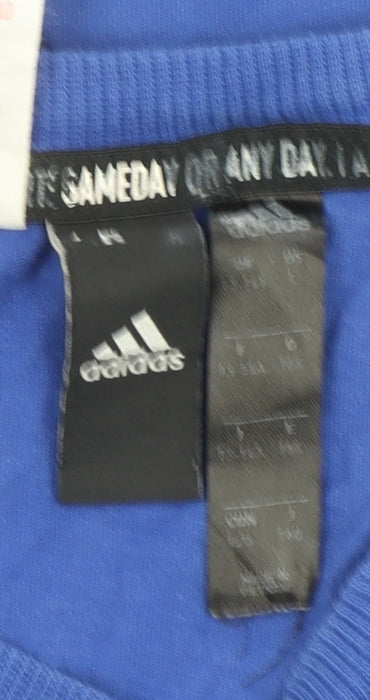 Adidas Boys Blue Logo Short Sleeve Cotton Sports T-Shirt 8-9 Years