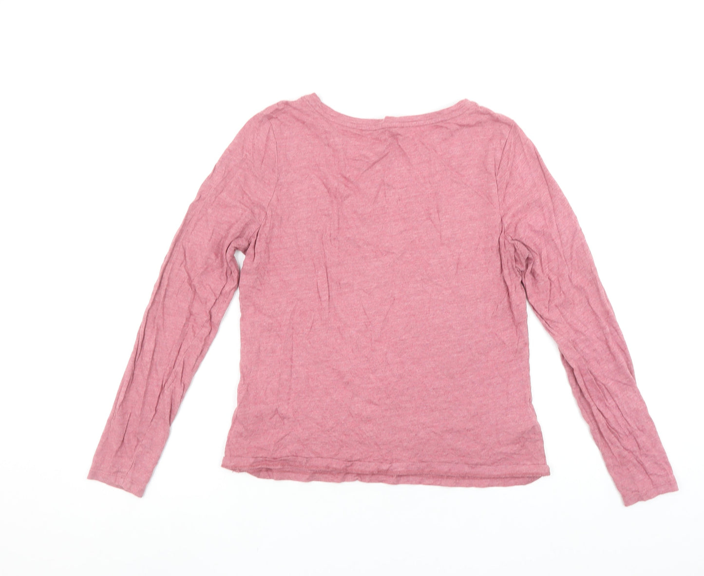 Laura Ashley Women’s Pink Long Sleeve Cotton Modal Basic T-Shirt UK 12
