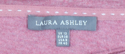 Laura Ashley Women’s Pink Long Sleeve Cotton Modal Basic T-Shirt UK 12