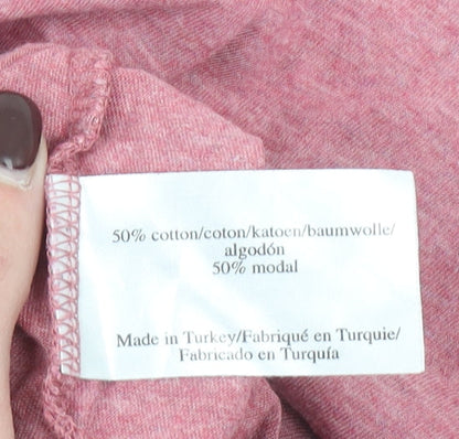 Laura Ashley Women’s Pink Long Sleeve Cotton Modal Basic T-Shirt UK 12