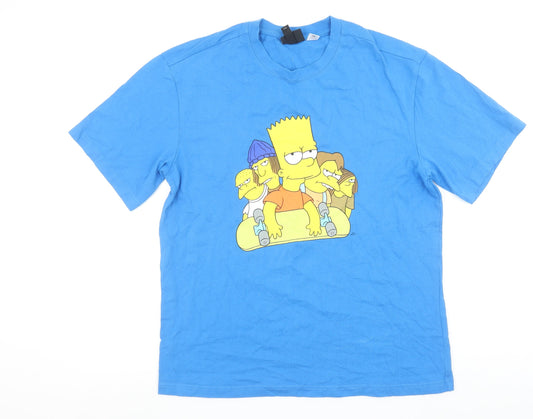 Mens UK Size M H&M Blue  T-Shirt