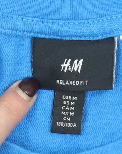 Mens UK Size M H&M Blue  T-Shirt