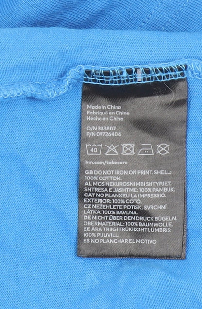 Mens UK Size M H&M Blue  T-Shirt