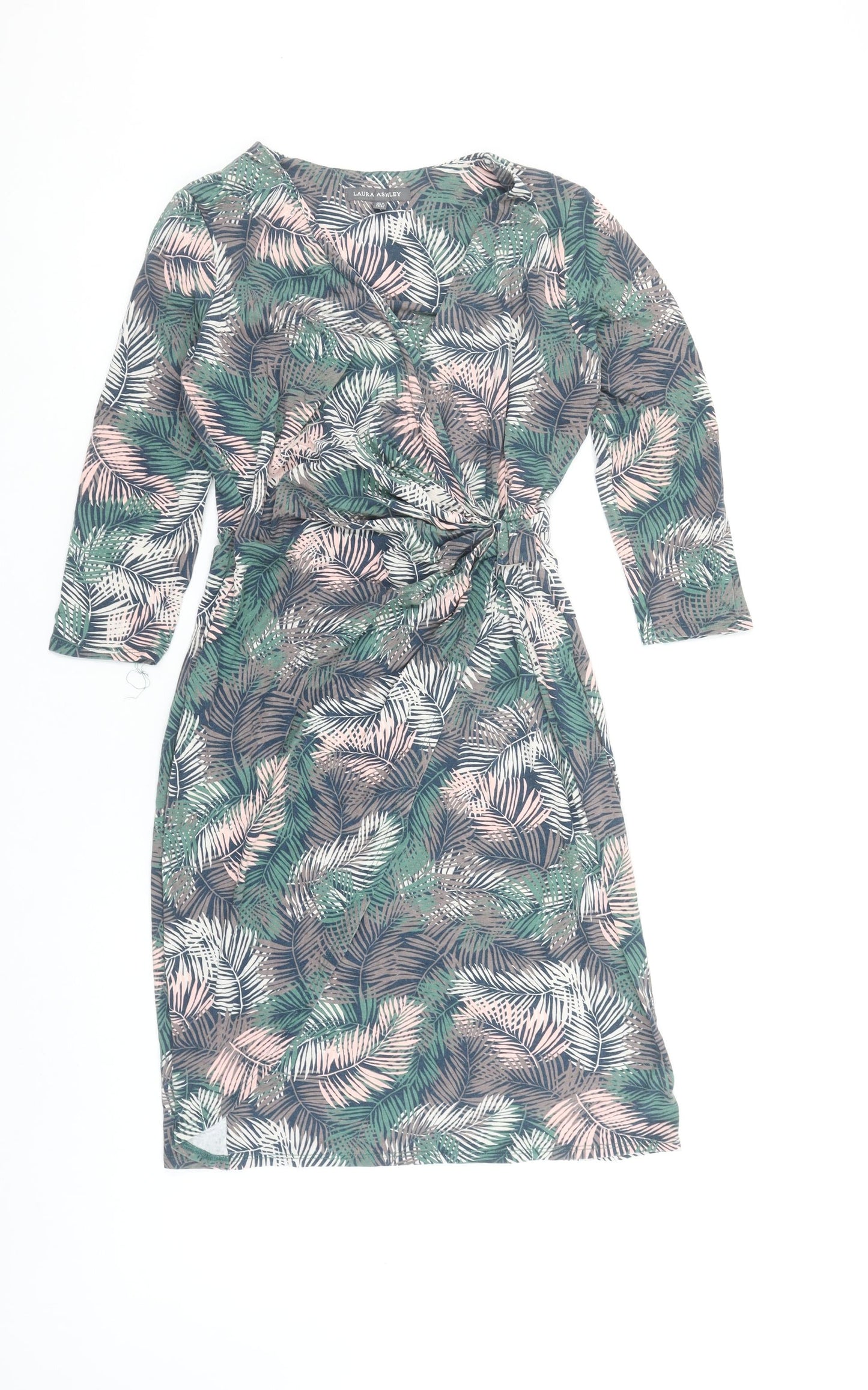 Laura Ashley Women’s Multicoloured Tropical Print Knee Length Wrap Dress Size 8