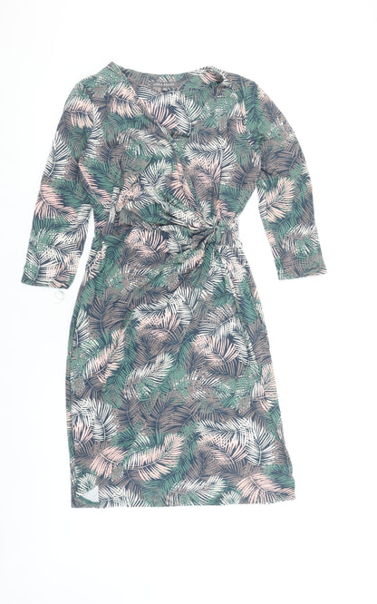 Laura Ashley Women’s Multicoloured Tropical Print Knee Length Wrap Dress Size 8