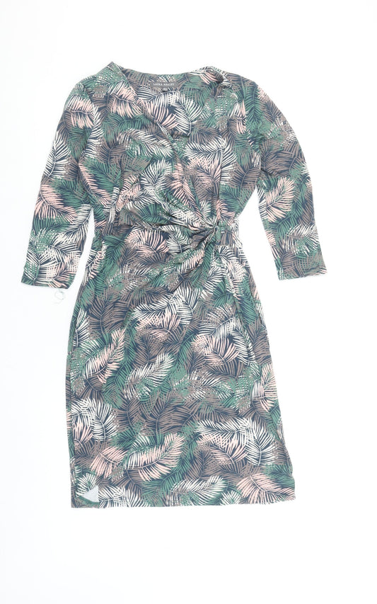 Laura Ashley Women’s Multicoloured Tropical Print Knee Length Wrap Dress Size 8