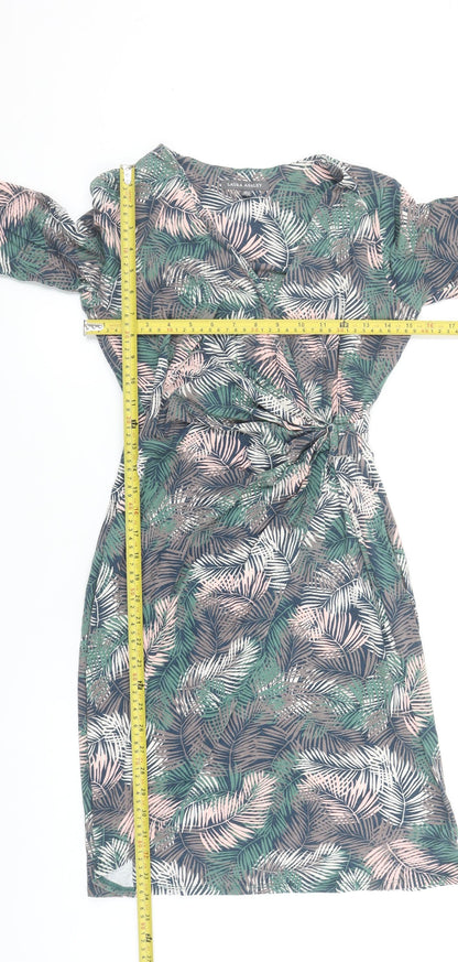 Laura Ashley Women’s Multicoloured Tropical Print Knee Length Wrap Dress Size 8