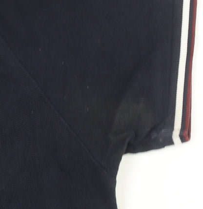 Admiral Men’s Navy Blue Cotton Polo Shirt L Short Sleeve Classic Fit