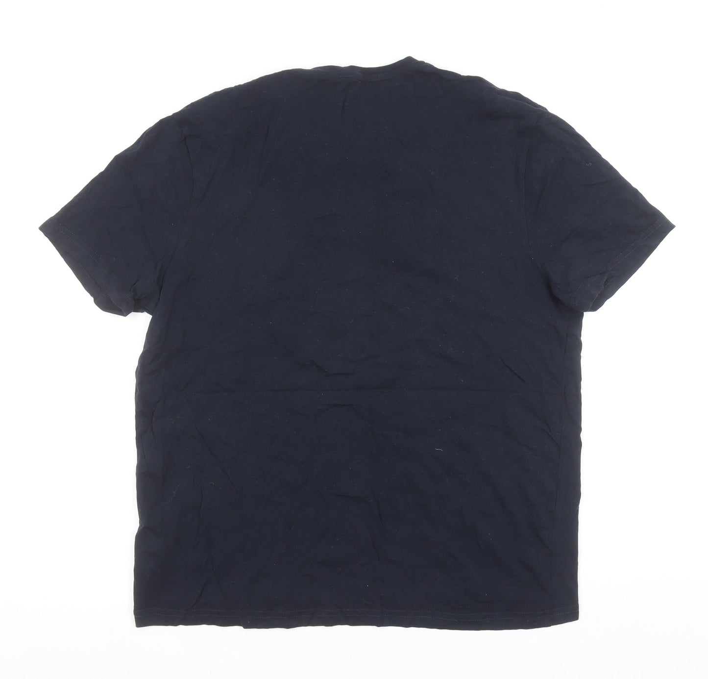 Marks and Spencer Men's Blue Christmas Beer Graphic Short Sleeve T-Shirt Size M