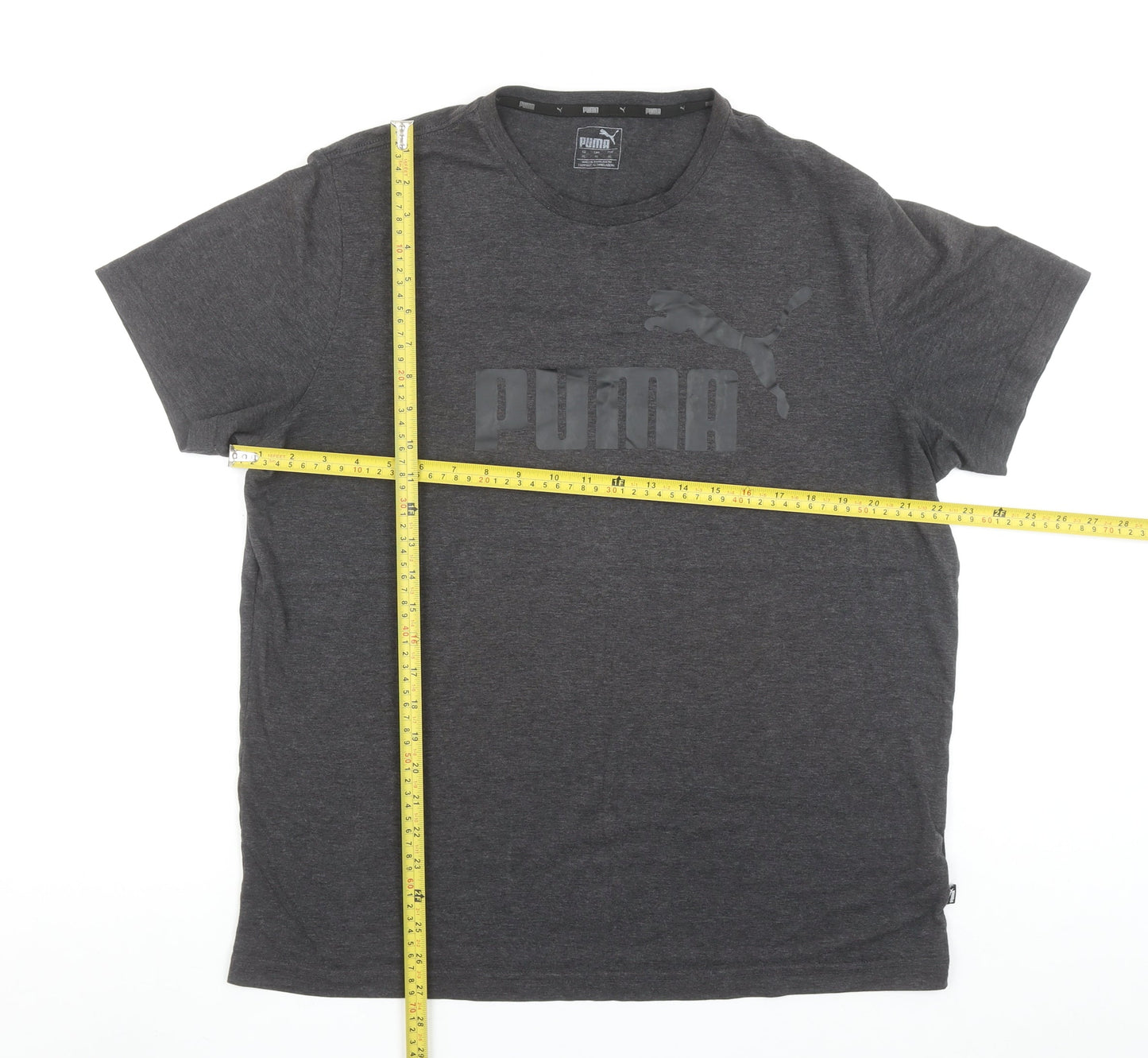 Puma Men's Grey XL Sports Graphic Logo Crew Neck T-Shirt