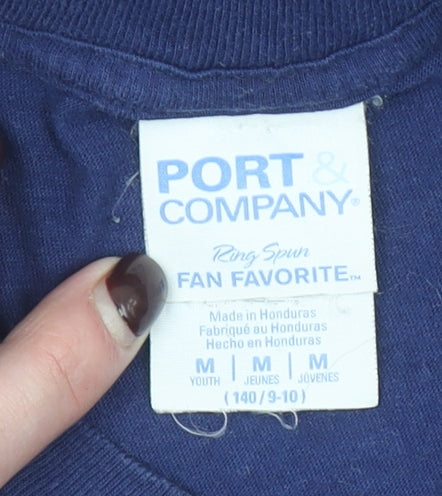 Womens UK Size S Port & Company Blue Basic T-Shirt