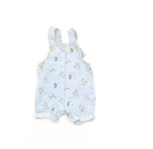 Disney at Primark Blue Denim Mickey Mouse Baby Dungaree 3-6 Months